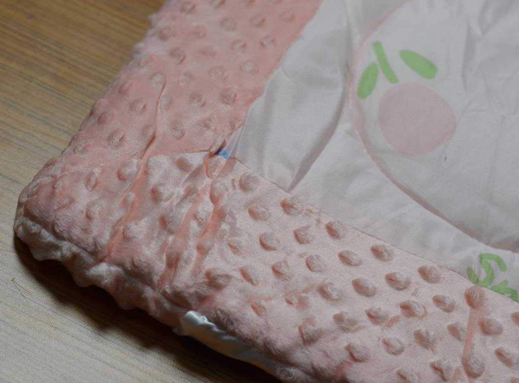 95x95cm Ultra Soft Baby Minky Square Blanket – Plush Double Layer Receiving & Swaddle Blanket (Baby Peach)