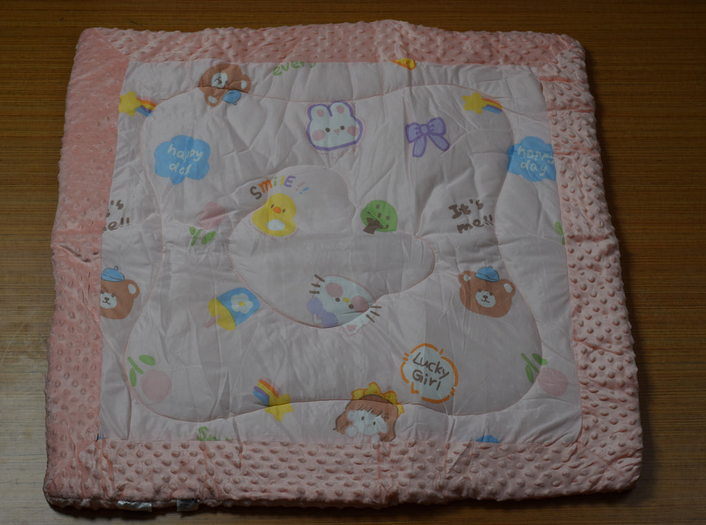 95x95cm Ultra Soft Baby Minky Square Blanket – Plush Double Layer Receiving & Swaddle Blanket (Baby Peach)