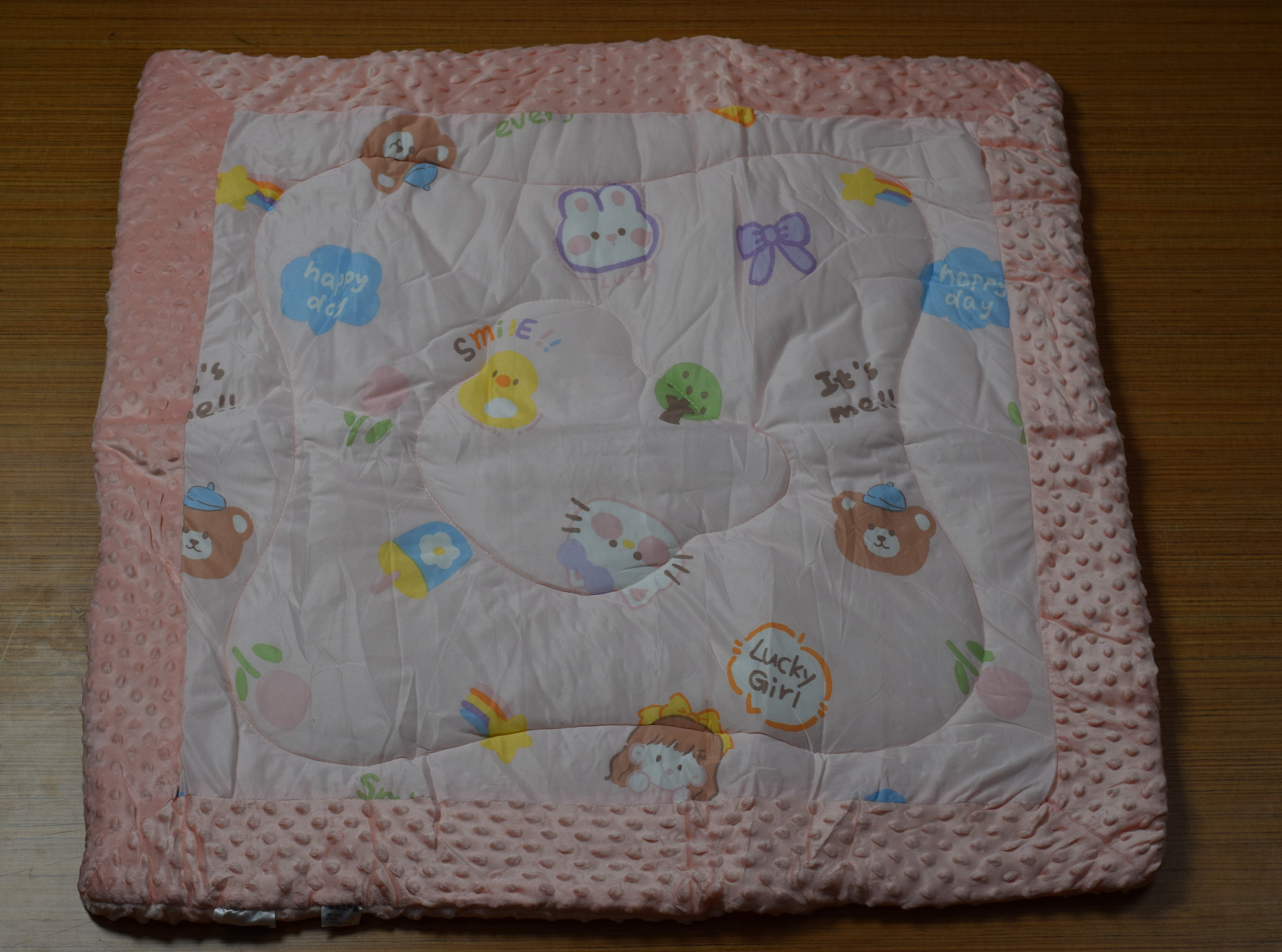 95x95cm Ultra Soft Baby Minky Square Blanket – Plush Double Layer Receiving & Swaddle Blanket (Baby Peach)