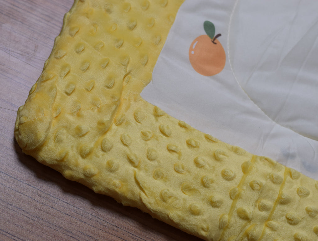 Ultra Soft Baby Minky Square Blanket 95 x 95 cm – Plush Double Layer Receiving & Swaddle Blanket | Yellow &amp; Baby Yellow Panda Print