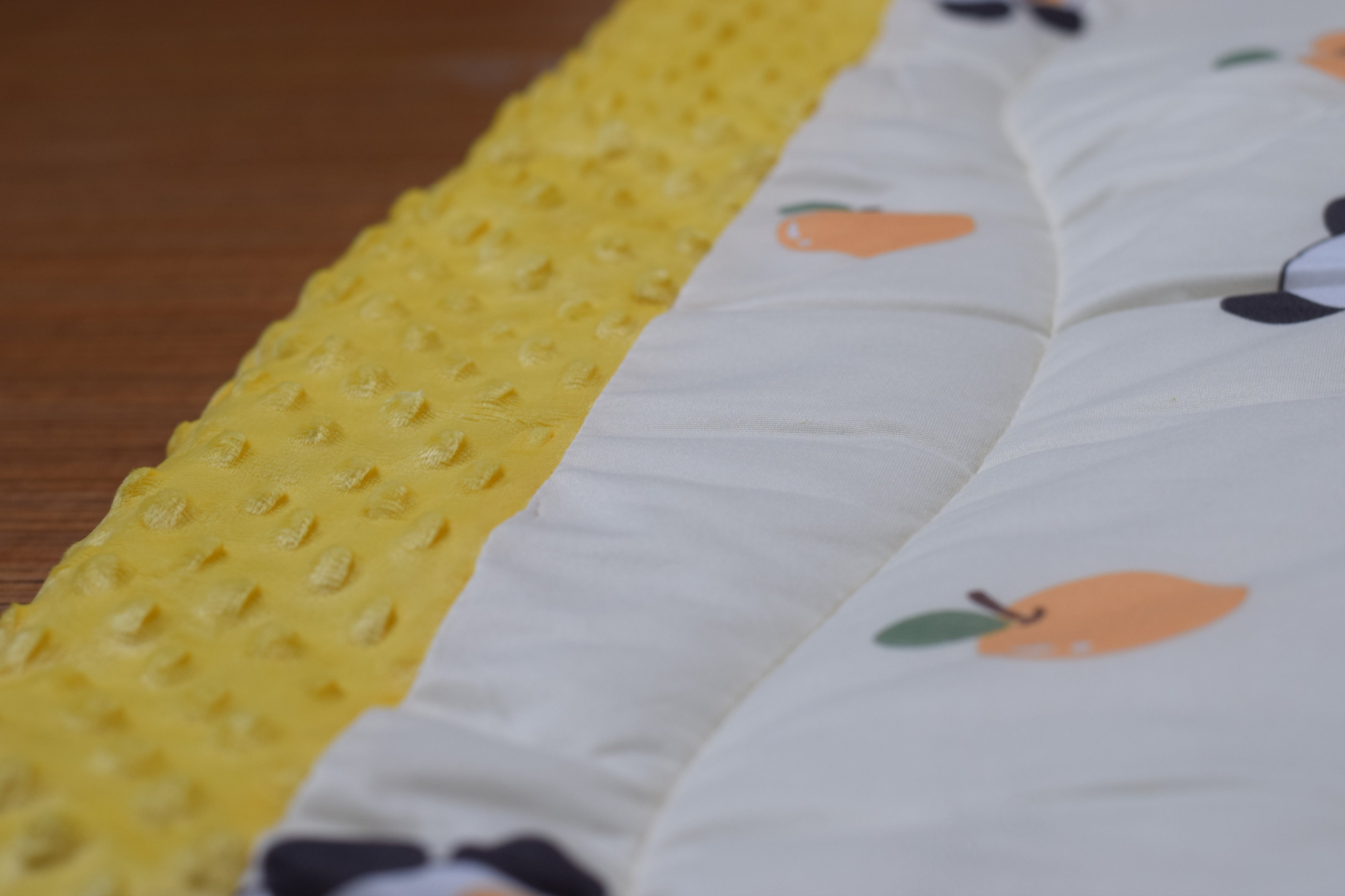 Ultra Soft Baby Minky Square Blanket 95 x 95 cm – Plush Double Layer Receiving & Swaddle Blanket | Yellow &amp; Baby Yellow Panda Print