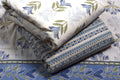 Soft Cotton Floral Dress Material Set with Dupatta – Blue & White | 44" Width | Top 2.5 m, Bottom 2 m