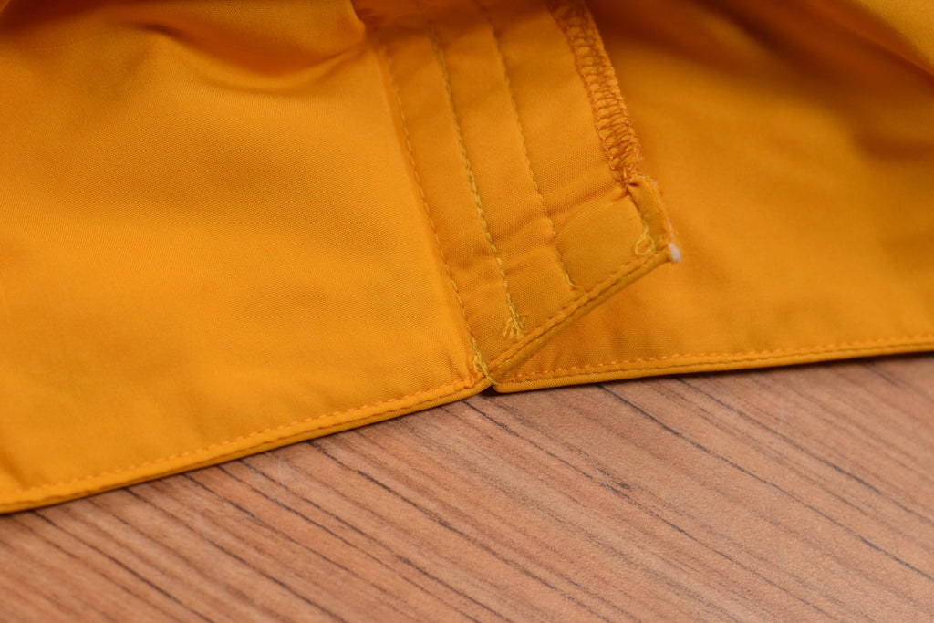 Mustard Yellow Chanderi Silk Front Open Readymade Blouse for Saree & Midi | Elegant Embroidered Blouse