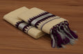 Kerala Kodi Colour Women's Set Mundu 2.80 Meter – Off White with Silver Zari & Purple Border | Traditional Kasavu Set