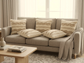 Beige Boho Textured Cushion Covers with Decorative Embroidery – Set of 5