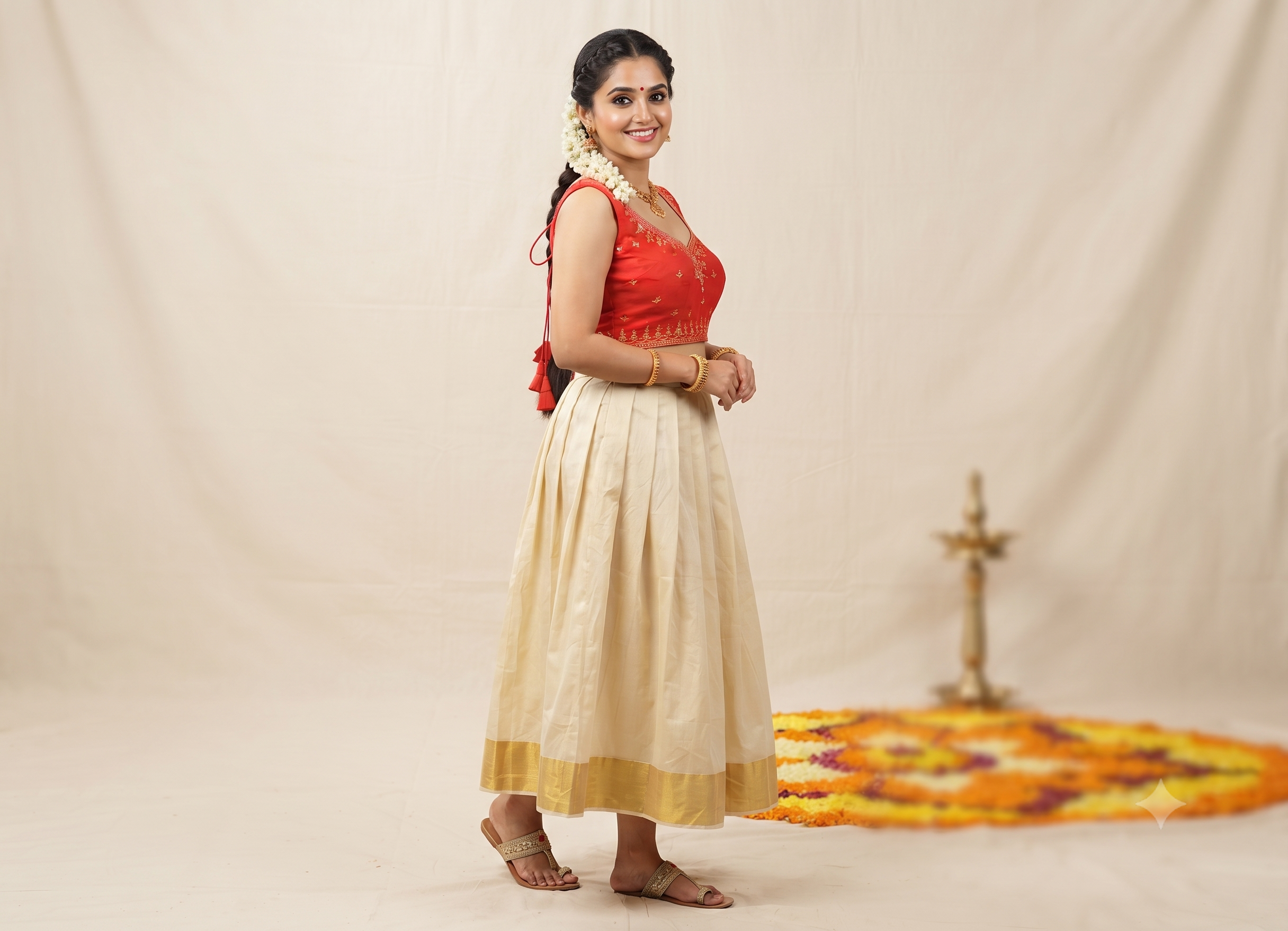 Women's Chanderi Silk Embroidered Saree Blouse | Ready-Made Padded Blouse | Front Neck Design | Sleeves Inside | Red