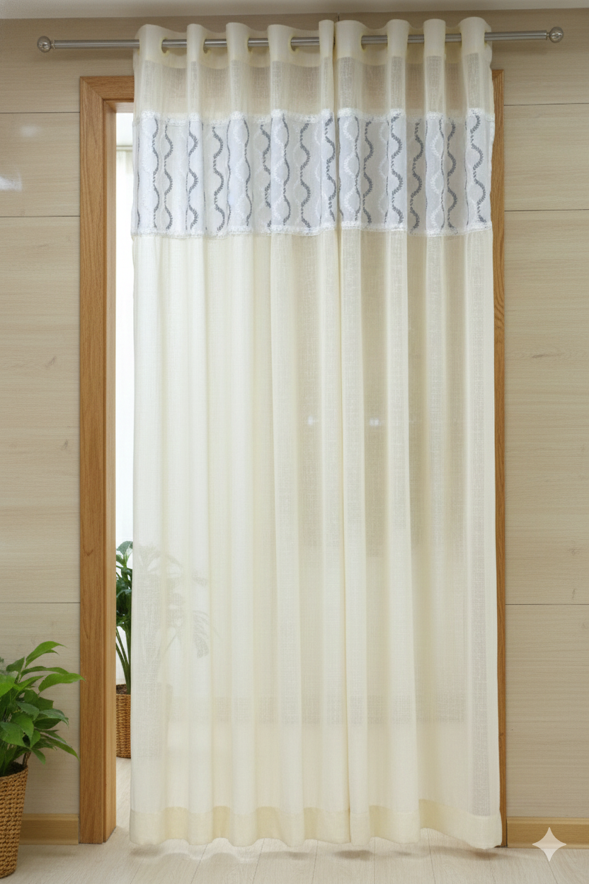 Semi-Linen Door Curtain (4×7 ft)