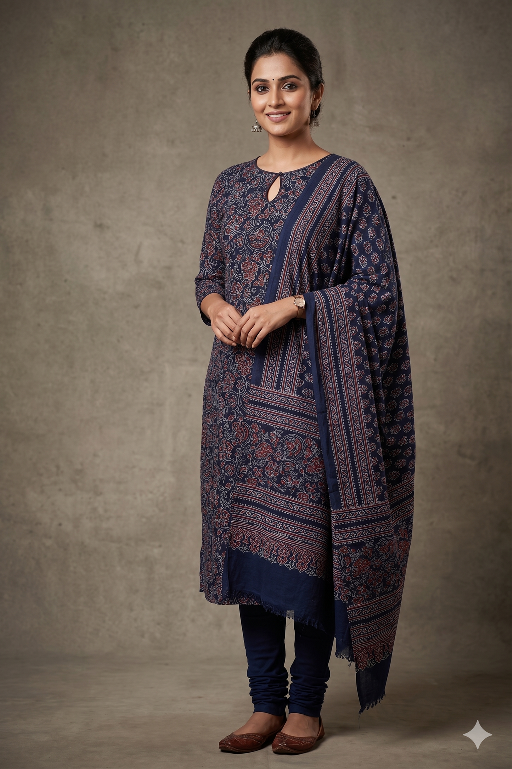 Floral Modal Silk Churidar Material Set
