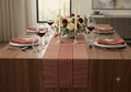 Red & Cream Striped Table Runner – 115 × 33 cm