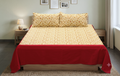 King Size Cream & Red Printed Bedspread | 100 × 110 Inches