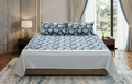 Queen Size Cotton Bedsheet with 2 Pillow Covers – Black & White Floral Print
