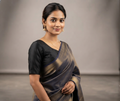 Women's Black Chanderi Silk Saree Blouse | Front Open | Readymade Padded Blouse for Sarees & Midi Dresses