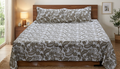 Premium Cotton Double Bedsheet – Elegant Paisley Floral Print | 110 x 110 Inches