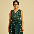 Women's  Chiffon Churidar Top with Floral Embroidery – Top Only | Sleeve Material Included