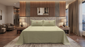 Cotton Blend Bedspread with Elegant Floral Embroidery – 96 × 116 Inches