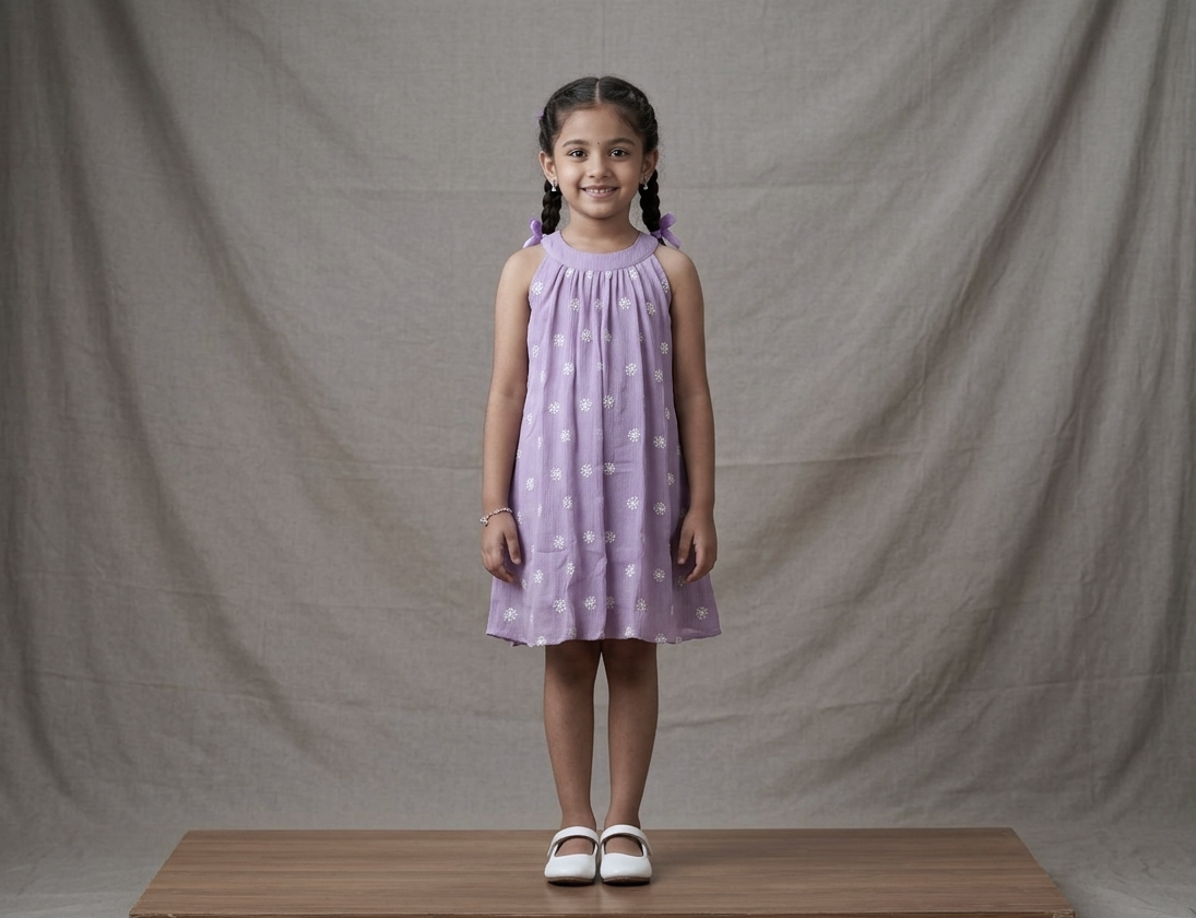 Floral Print Girls Sleeveless Frock