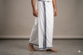 Premium White Cotton Double Mundu with Black Traditional Border