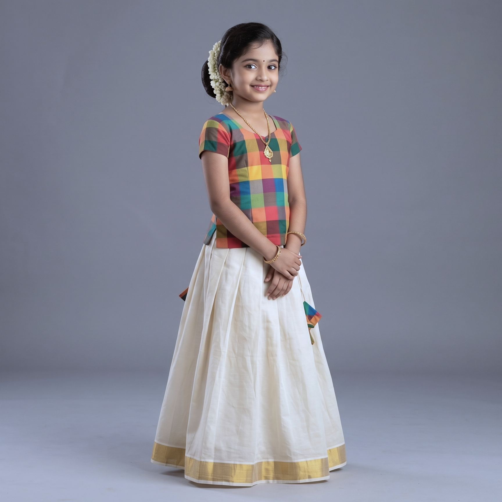 Semi Linen Running Material 58 Inch Width – Madras Check Fabric for Ladies, Men's & Kids Wear
