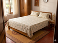 Elegant Grey Floral Queen Size Bedsheet with Pillow Covers
