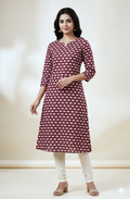 Maroon Elephant Print Soft Cotton Top Material – 44" Width | 2.5 Meter Fabric for Kurti & Tops