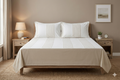 Premium Cotton King Size Bedspread with Textured Stripes & Lace Border – White & Beige
