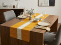 Mustard Yellow & Cream Striped Table Runner – 140 × 45 cm