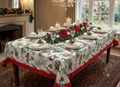 Christmas Floral Printed Table Cloth with Red Border | 240 × 150 cm – Nushio by Pulpel