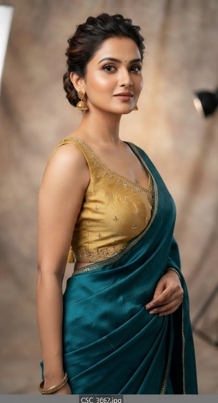 Women's Chanderi Silk Embroidered Saree Blouse | Ready-to-Wear Padded Blouse with Sleeves Inside | Golden Mustard