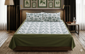 King Size Grey Floral Printed Bedsheet with 2 Pillow Covers | Elegant Botanical Design