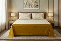 King Size Floral Vine Bedsheet Set with Mustard Border –  Elegant Bedding