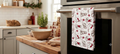 Set of 3 Printed Kitchen Towels | Striped, Festive & Autumn Leaf Designs