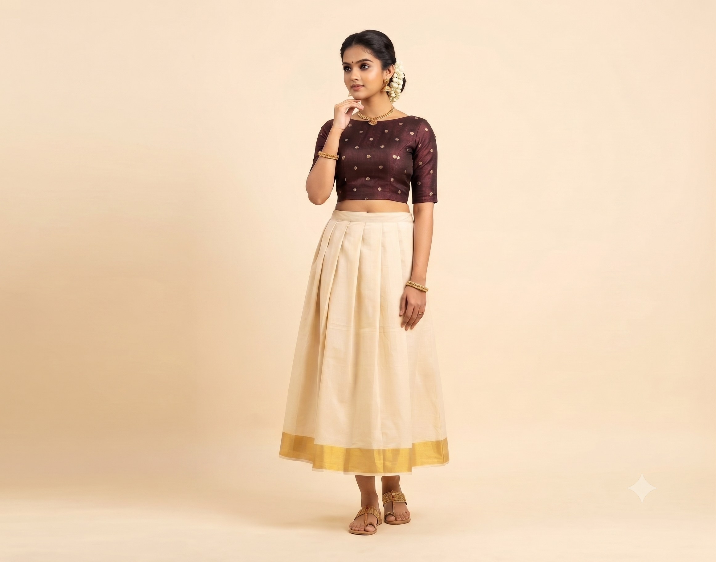 Premium Maroon Brocade Silk Fabric with Silver Butta – Running Material for Blouse & Midi | 1.10m / 1.50m / 2m