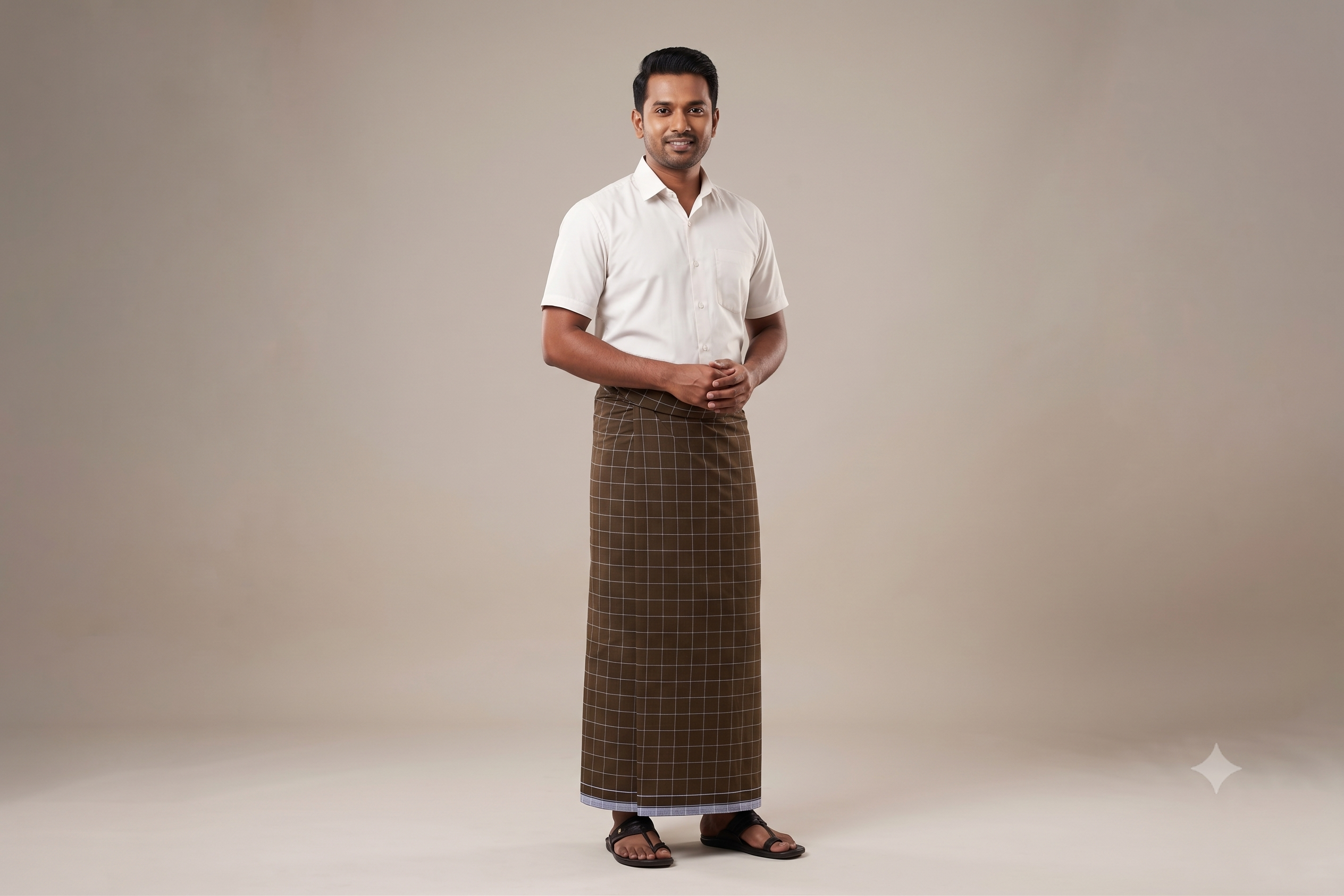 Premium Cotton Olive Green Checked Kaili Lungi – 2.10 Meters