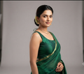 Women's Chanderi Silk Readymade Saree Blouse | Padded back Open Blouse | Boat Neck | Half Sleeves Included | Emerald Green