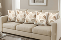 Elegant Beige and Brown Floral Leaf Cushion Covers – Set of 5