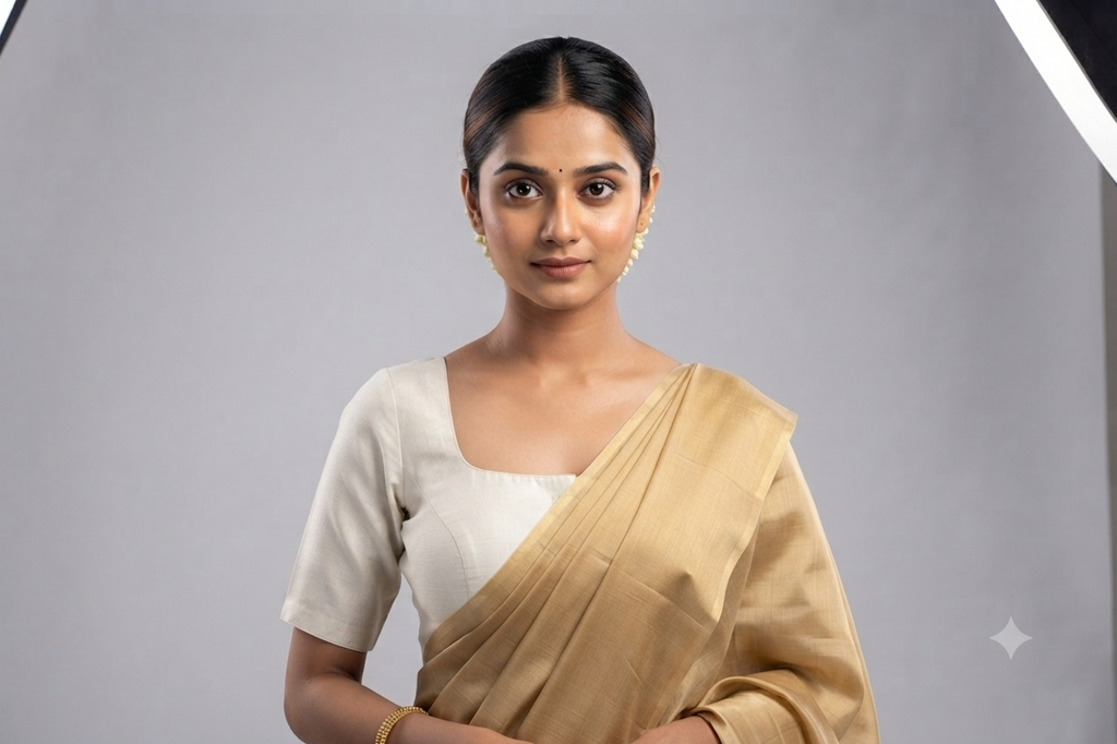 Women's Off White Chanderi Silk Front Open Saree Blouse | Readymade Padded Blouse for Sarees & Midi Dresses