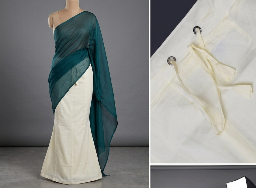 Premium Cotton Saree Shaper Petticoat with Drawstring Waist – Soft & Breathable Innerwear