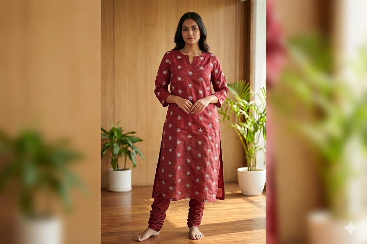 Ruby Mist mull chandari  Dress Material Set