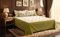 Premium Floral King Size Bedspread Set with 2 Pillow Covers | Cotton Blend |  Green & White | 98 × 102 Inches