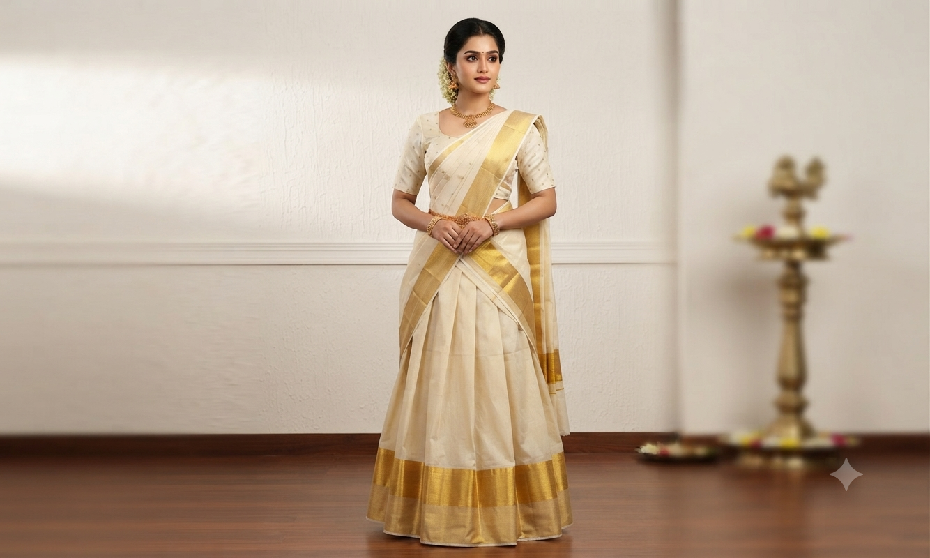 Women's Cream Chanderi Silk Front Open Saree Blouse | Readymade Padded Blouse for Saree & Midi