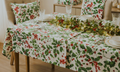 Christmas Holly & Berry Printed Fabric Running Material – 60 Inch Wide | Table Cloth, Table Runner & Cushion Cover Fabric