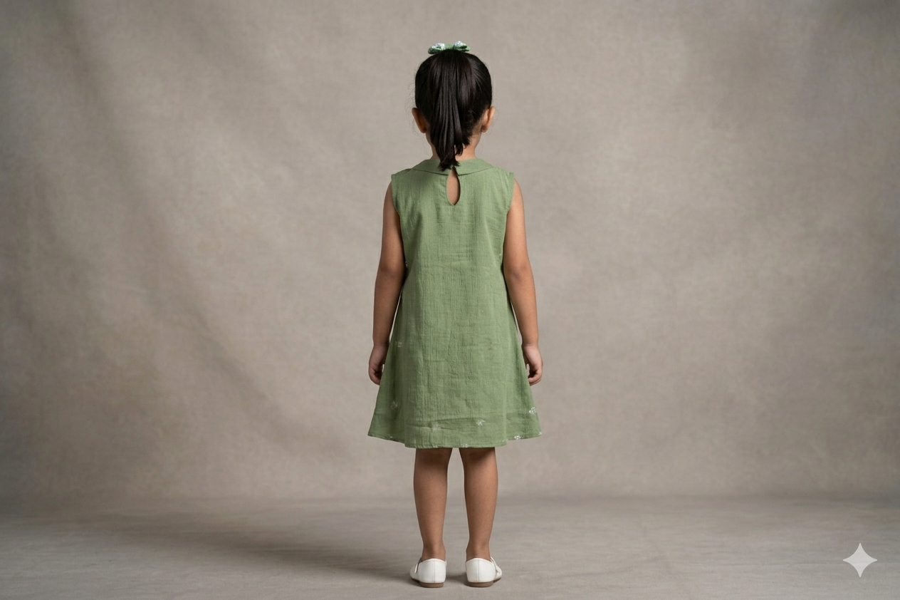 Floral Print Girls Sleeveless Frock