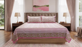 Queen Size Cotton Floral Printed Bedsheet with 2 Pillow Covers – Pink & White | 86 x 104 Inches