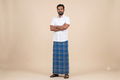 Classic Blue Checked Breathable Cotton Kaili/Lungi (2.10m)