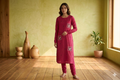 Berlin Silk Embroidered Dress Material Set – Pink | Top & Bottom Fabric | 56" Width