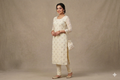 Ivory Floral Embroidered Mull Chanderi Dress Material – 2.5 Meter Top Fabric | 44 Inch Width