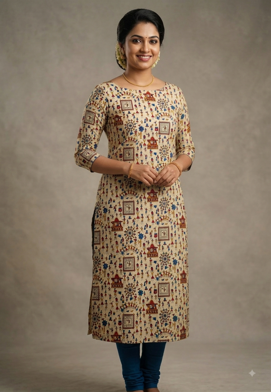 Multicolor Traditional Print Cotton Dress Material – 44 Inch Width, 2.5 Meter Top Fabric