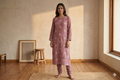 Rosewood Bloom mull chandari  Dress Material Set