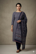 Midnight Mosaic Modal Silk Churidar Material Set