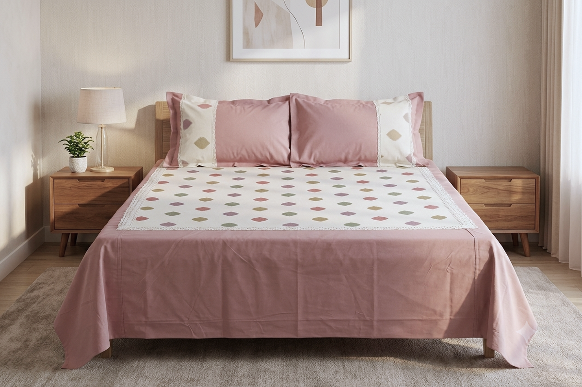 King Size Cotton Bedspread – 90 × 110 Inch | Elegant Printed Design